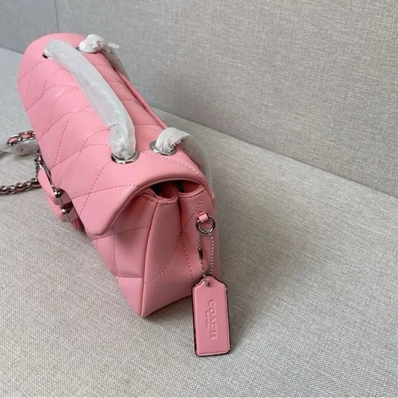 Coach Pink Quilted Crossbody Bag - Picture 4 of 13